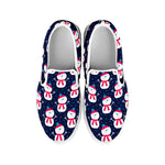 Cute Snowman Pattern Print White Slip On Shoes