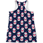 Cute Snowman Pattern Print Women's Racerback Tank Top