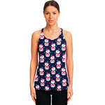 Cute Snowman Pattern Print Women's Racerback Tank Top