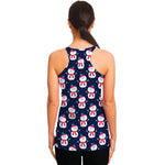 Cute Snowman Pattern Print Women's Racerback Tank Top