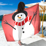 Cute Snowman Print Beach Sarong Wrap
