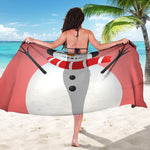 Cute Snowman Print Beach Sarong Wrap