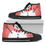 Cute Snowman Print Black High Top Shoes