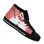 Cute Snowman Print Black High Top Shoes