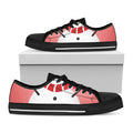 Cute Snowman Print Black Low Top Sneakers