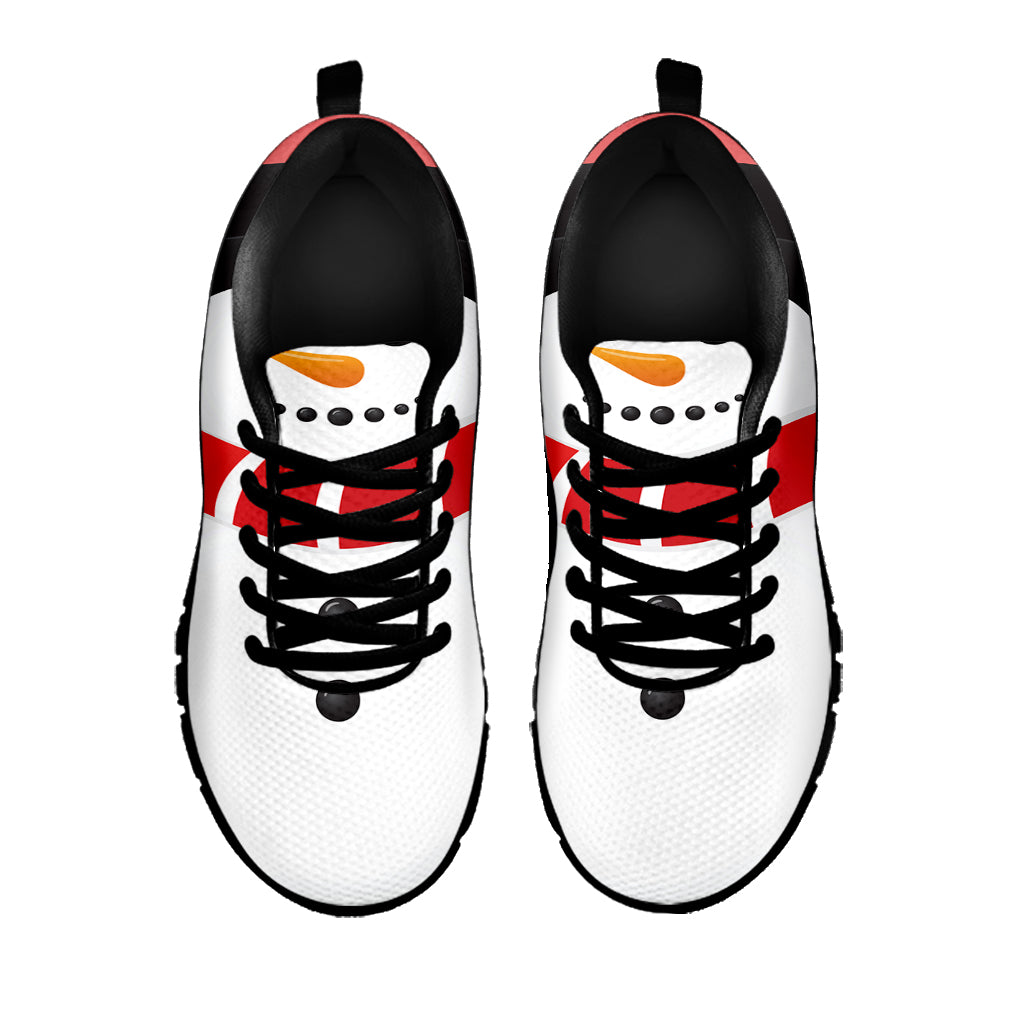 Cute Snowman Print Black Sneakers