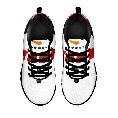 Cute Snowman Print Black Sneakers