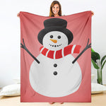 Cute Snowman Print Blanket