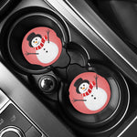 Cute Snowman Print Car Coasters