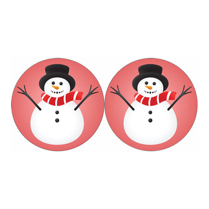 Cute Snowman Print Car Coasters
