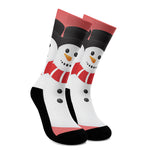 Cute Snowman Print Crew Socks