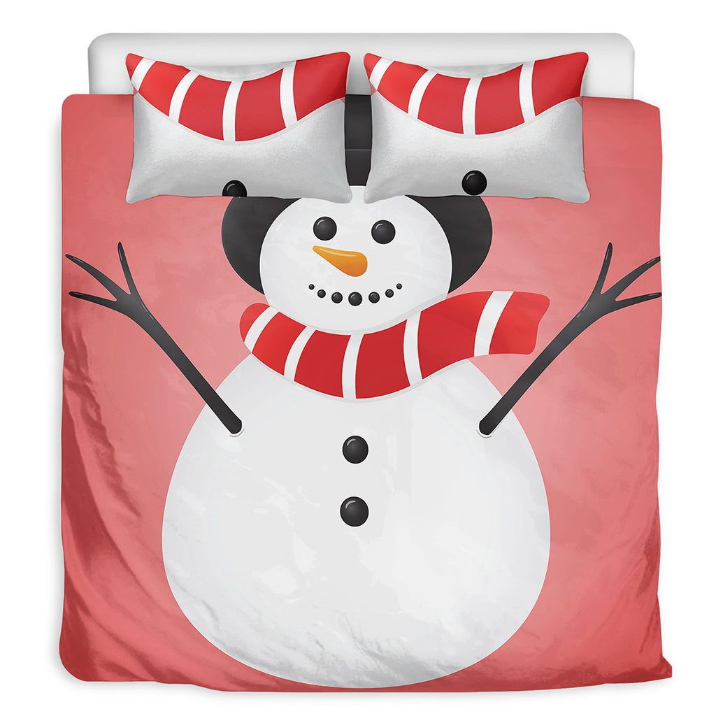 Cute Snowman Print Duvet Cover Bedding Set