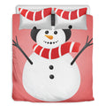 Cute Snowman Print Duvet Cover Bedding Set