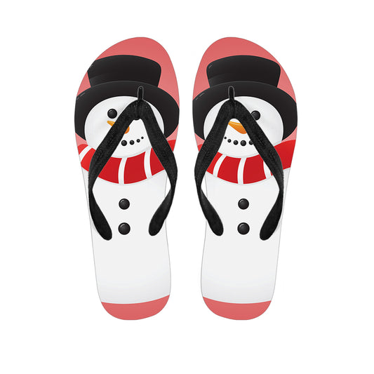 Cute Snowman Print Flip Flops