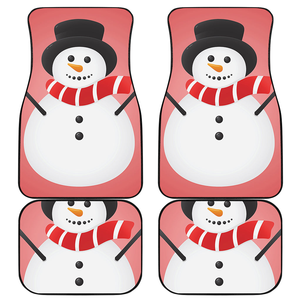 Cute Snowman Print Front and Back Car Floor Mats