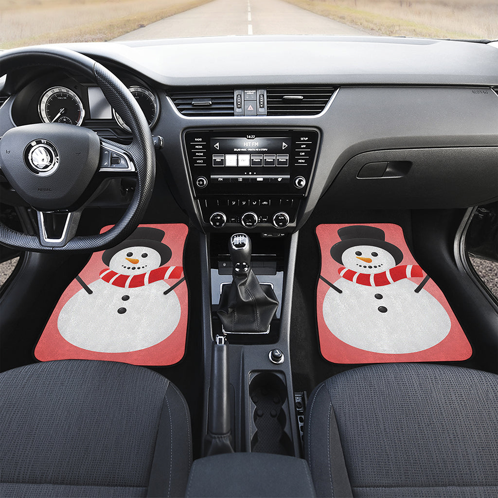 Cute Snowman Print Front and Back Car Floor Mats