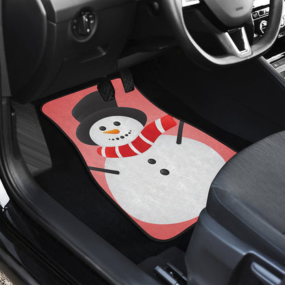 Cute Snowman Print Front and Back Car Floor Mats
