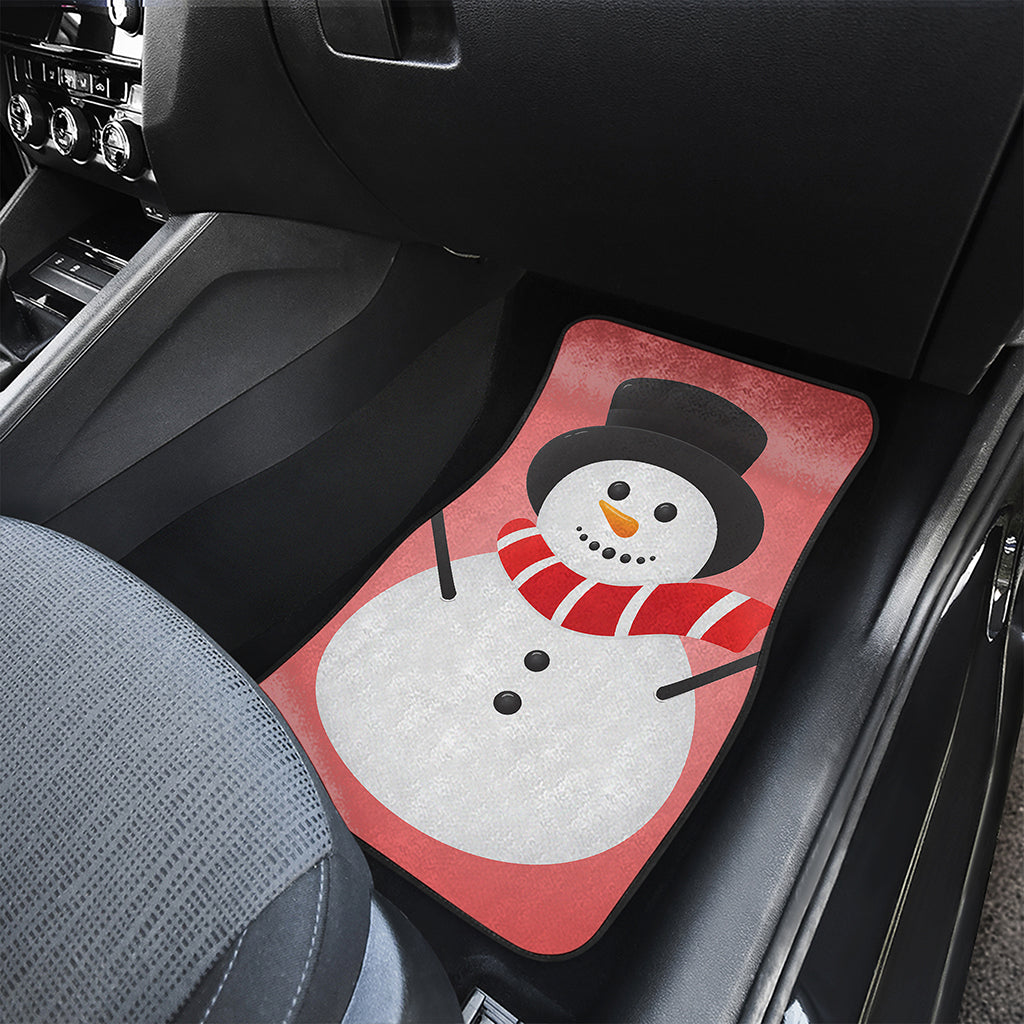 Cute Snowman Print Front and Back Car Floor Mats