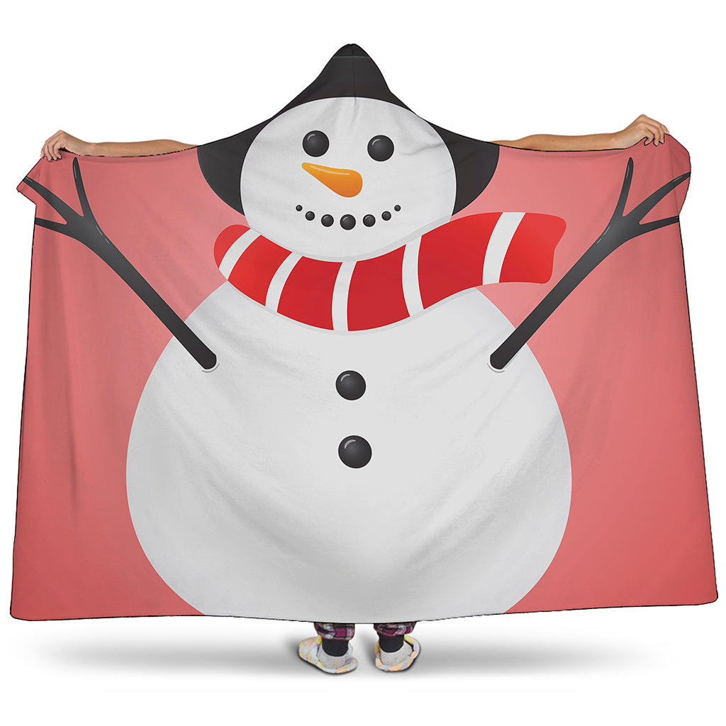 Cute Snowman Print Hooded Blanket