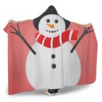 Cute Snowman Print Hooded Blanket