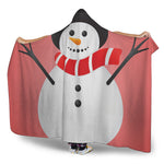 Cute Snowman Print Hooded Blanket