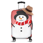 Cute Snowman Print Luggage Cover