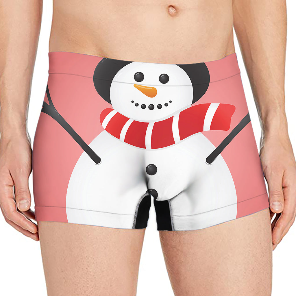 Cute Snowman Print Men's Boxer Briefs