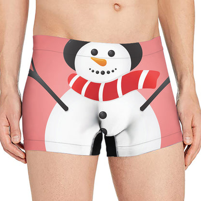 Cute Snowman Print Men's Boxer Briefs