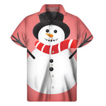 Cute Snowman Print Men's Short Sleeve Shirt