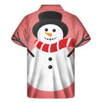 Cute Snowman Print Men's Short Sleeve Shirt