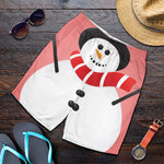 Cute Snowman Print Men's Shorts