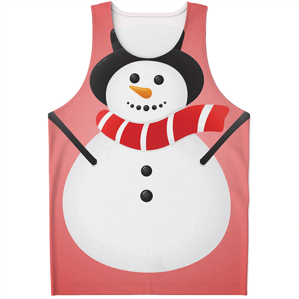 Cute Snowman Print Men's Tank Top