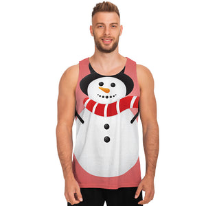Cute Snowman Print Men's Tank Top