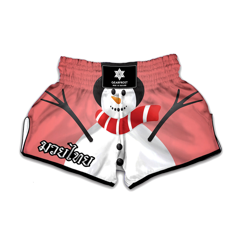 Cute Snowman Print Muay Thai Boxing Shorts