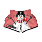 Cute Snowman Print Muay Thai Boxing Shorts