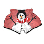 Cute Snowman Print Muay Thai Boxing Shorts