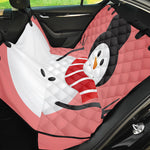 Cute Snowman Print Pet Car Back Seat Cover