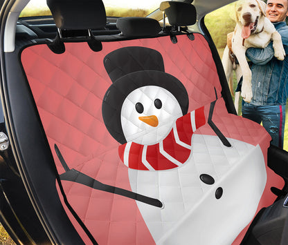 Cute Snowman Print Pet Car Back Seat Cover