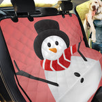 Cute Snowman Print Pet Car Back Seat Cover