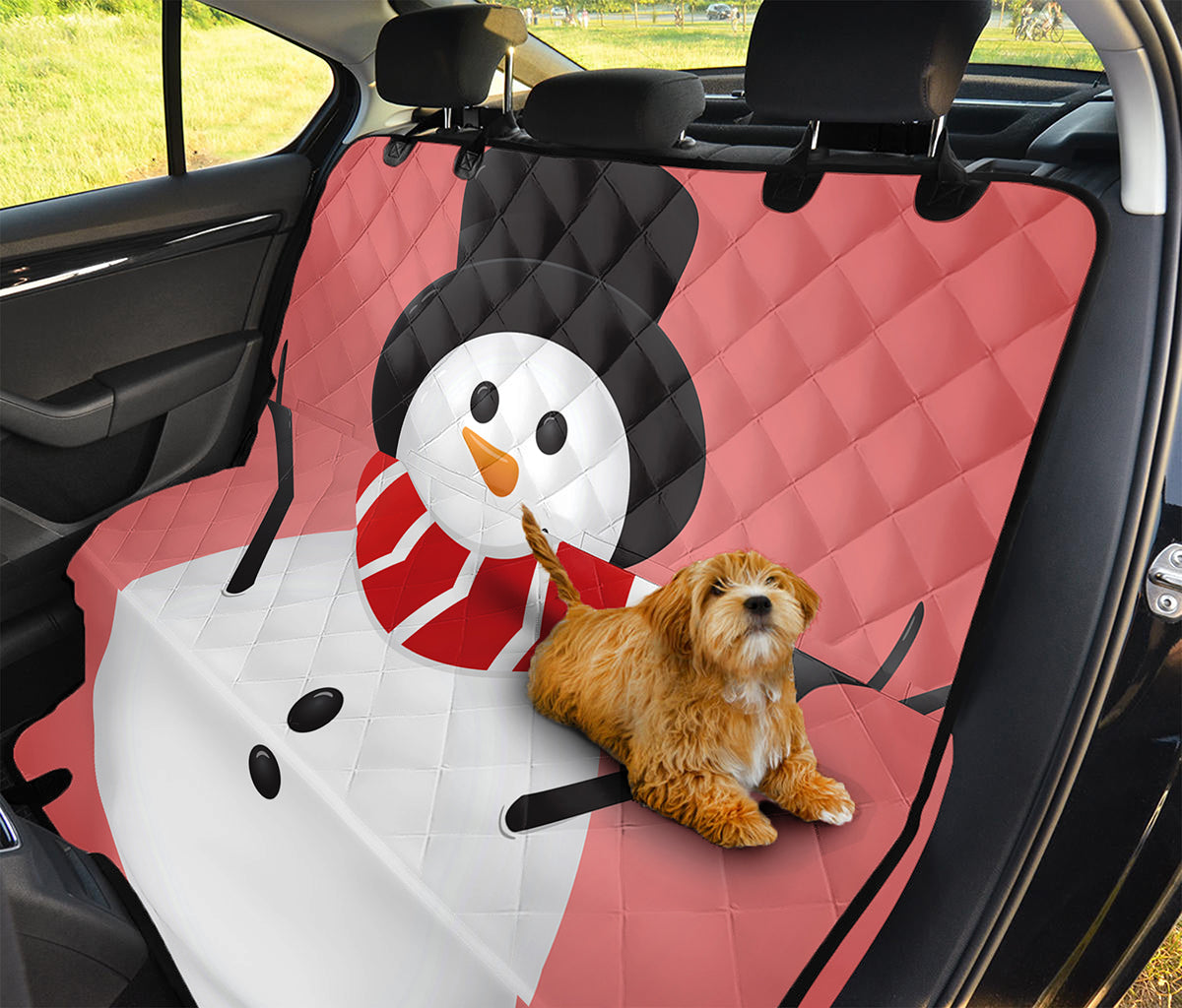 Cute Snowman Print Pet Car Back Seat Cover