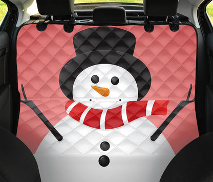 Cute Snowman Print Pet Car Back Seat Cover