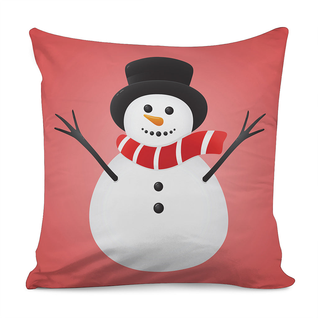Cute Snowman Print Pillow Cover