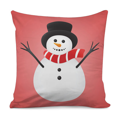 Cute Snowman Print Pillow Cover