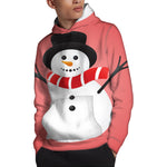 Cute Snowman Print Pullover Hoodie