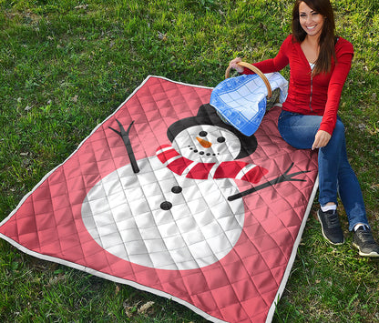 Cute Snowman Print Quilt