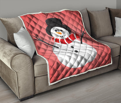 Cute Snowman Print Quilt