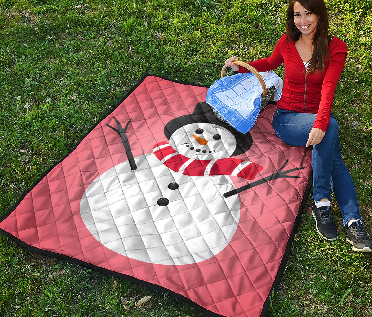 Cute Snowman Print Quilt