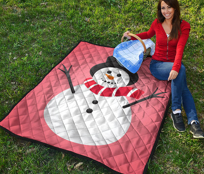 Cute Snowman Print Quilt