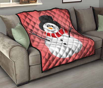 Cute Snowman Print Quilt