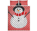 Cute Snowman Print Quilt Bed Set